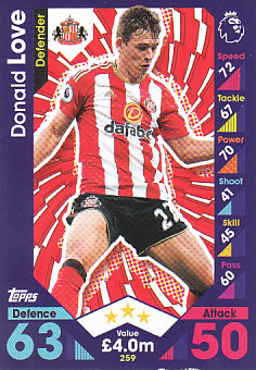 Donald Love Sunderland 2016/17 Topps Match Attax #259